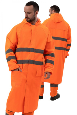 Плащ дождевик сигнальный оранжевый